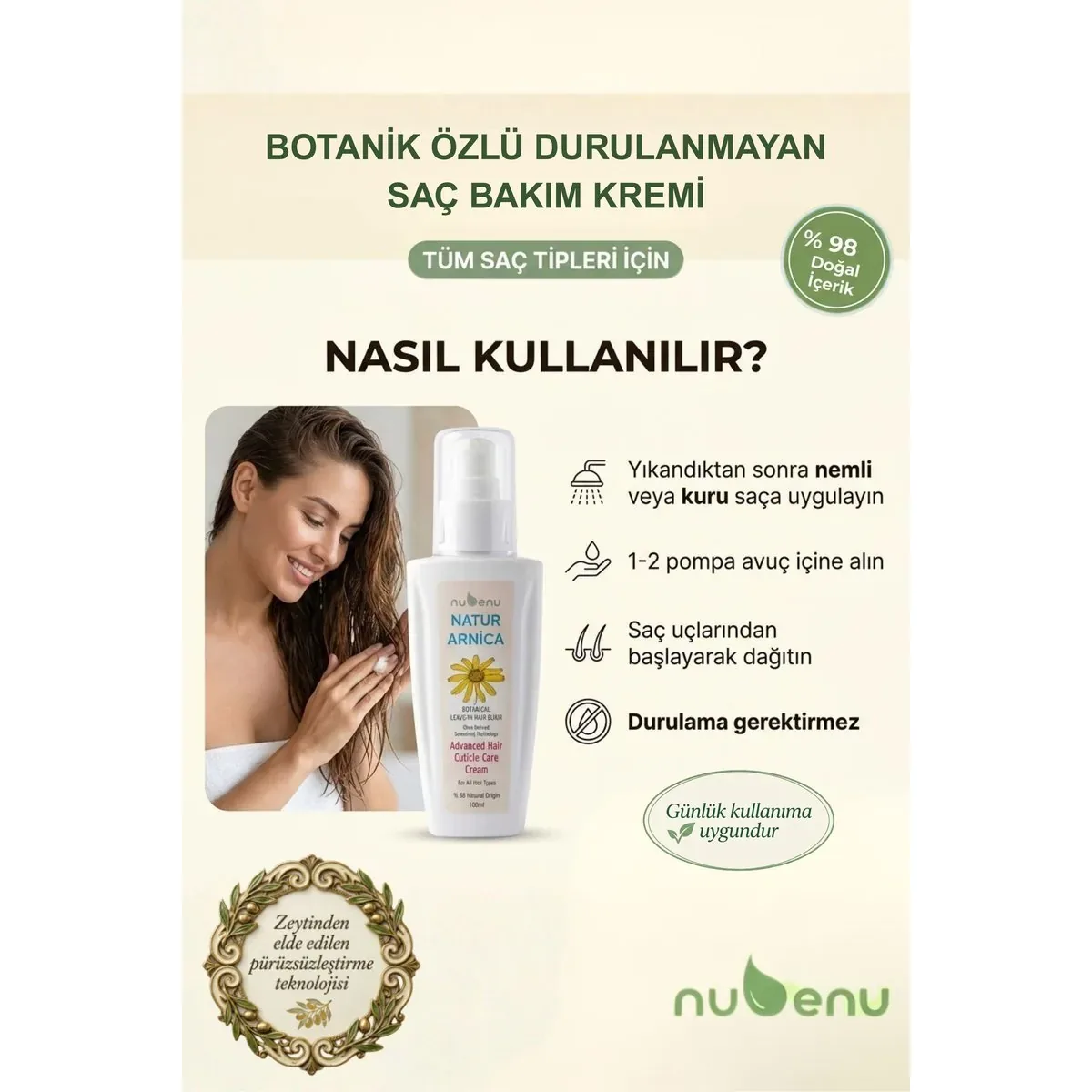 Durulanmayan Saç Bakım Kremi 100ml - Görsel 4
