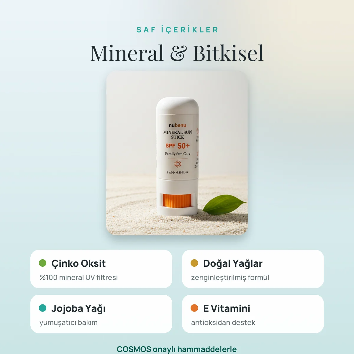 Çinko oksit doğal yağlar E vitamini içerik