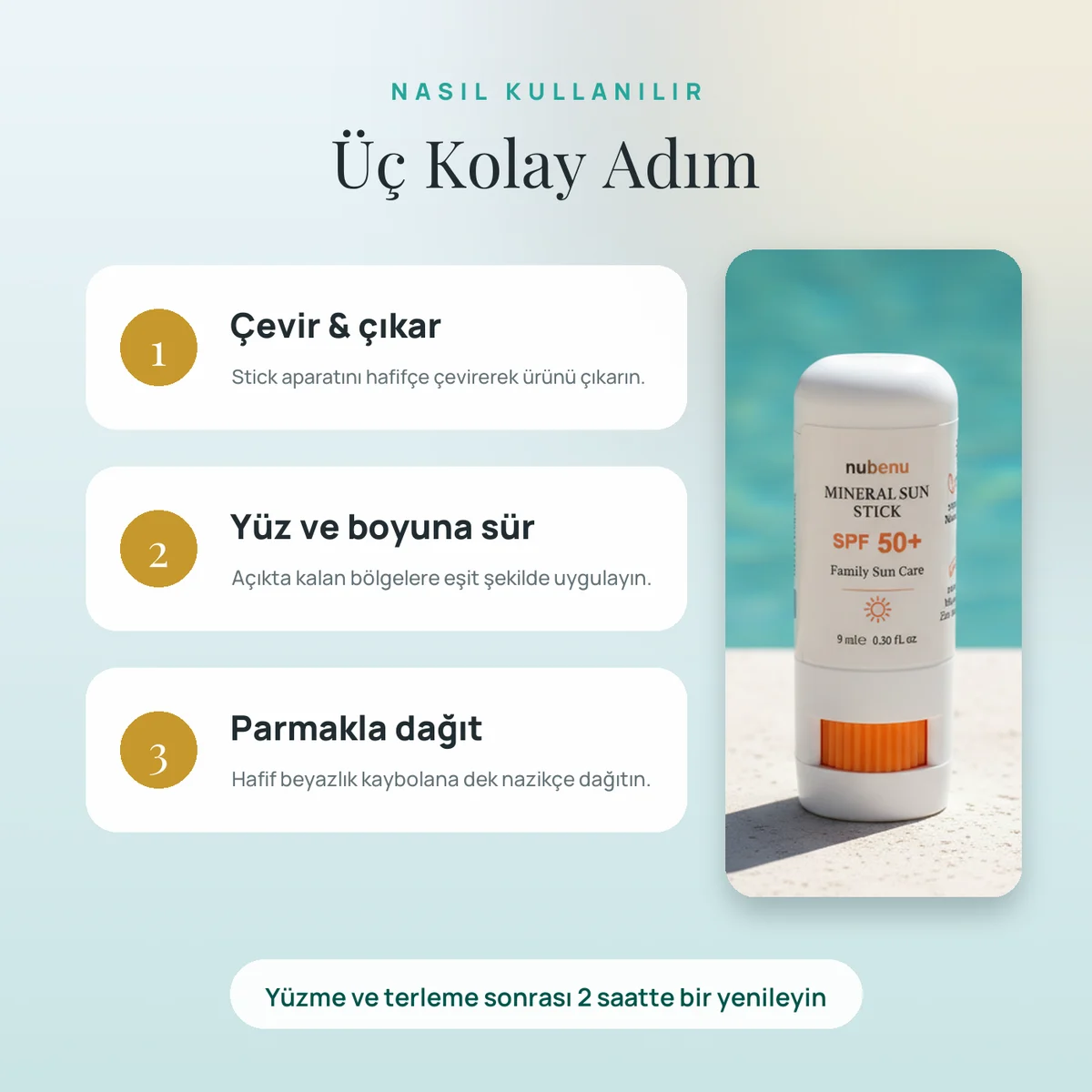 Sun stick nasıl kullanılır üç adım